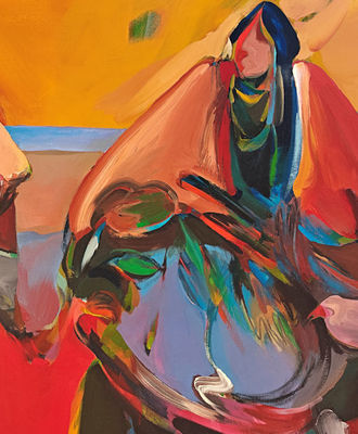 Vermillion and Glass Beads, Paintings by Veloy Vigil
