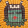 Vibrant 8 1/4" Basketry Plaque, Baskets by Tewa Hopi -