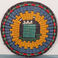 Vibrant 8 1/4" Basketry Plaque, Baskets by Tewa Hopi -